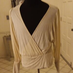 Chic Cream Wrap Blouse